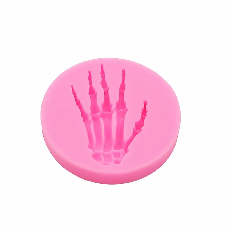Halloween hand holding sugar cakes soft silicone mold chocolate craft mold cake dessert decoration mold DIY pastry baking gadget