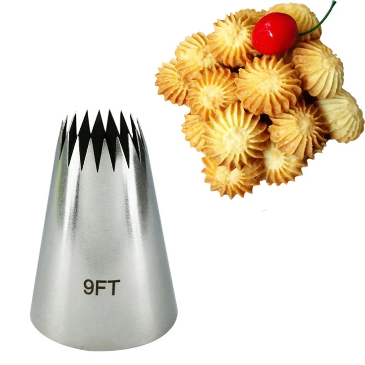 5FT/6FT/ 7FT/ 8FT/ 9FT Stainless Steel Cream Cupcake Pastry Nozzles Cake Decorating Icing Piping Tips Baking Tools