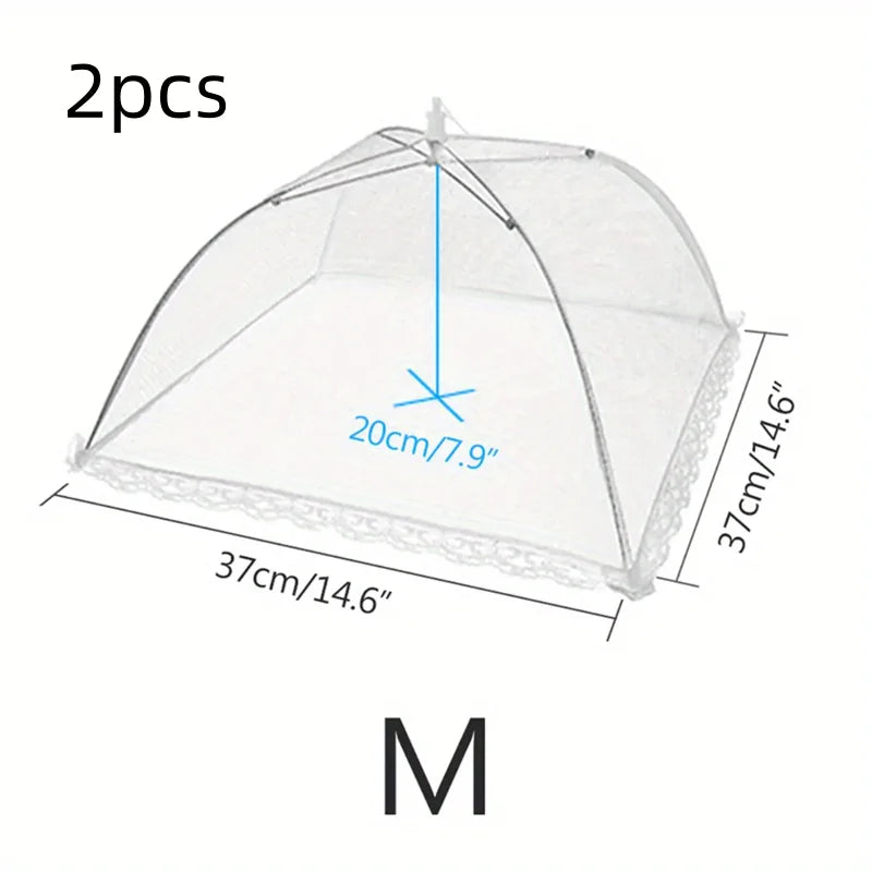 2Pcs/Foldable Dining Table Cover, Food Protection Cover, Household Dust-Proof and Mosquito-Proof Gadget