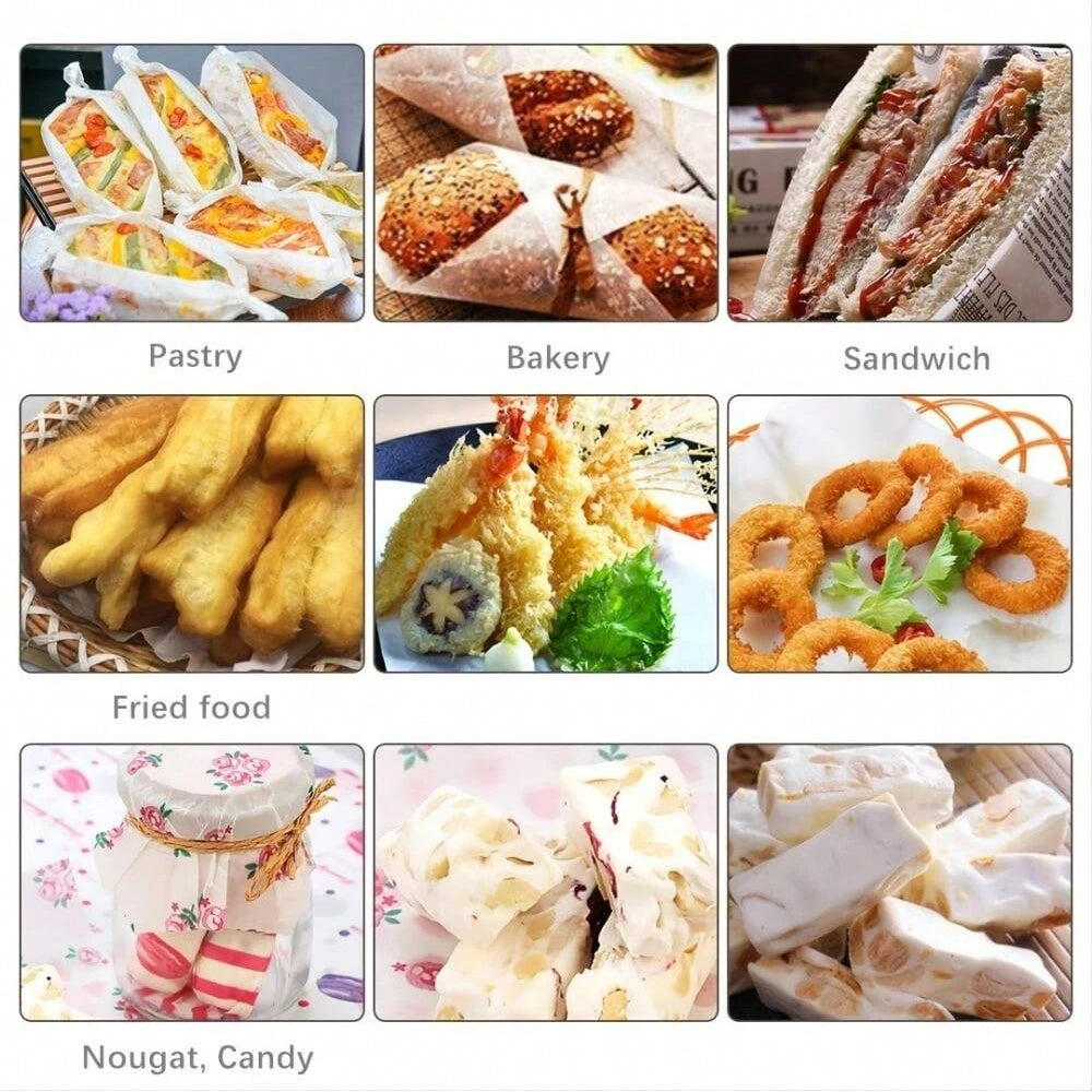50Pcs Wax Paper Food Wrapping Paper Greaseproof Baking Soap Packaging Paper Sandwich Hamburger Food Candy Greaseproof Wax Paper