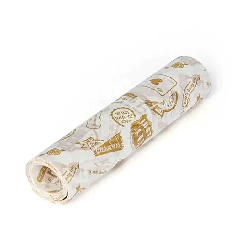 50pcs Food Wrapping Paper Food Grade Oil Wax Paper Oil-free Air Fryer Baking Wax Paper Packaging Burger Oil Paper Baking Tool