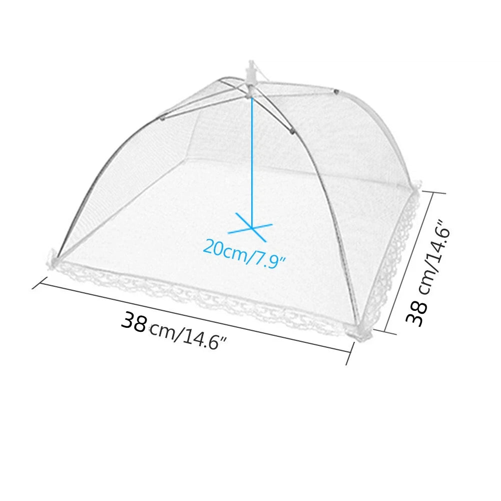 Foldable Food Mesh Cover Fly Anti Mosquito Pop-Up Food Cover Umbrella Meal Vegetable Fruit Breathable Cover Kitchen Accessories