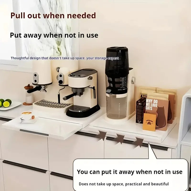 Pull-Out Kitchen Storage Rack Drawer Microwave Racks , Modern Design Organizer for Oven, Microwave, Coffee Maker Organiation