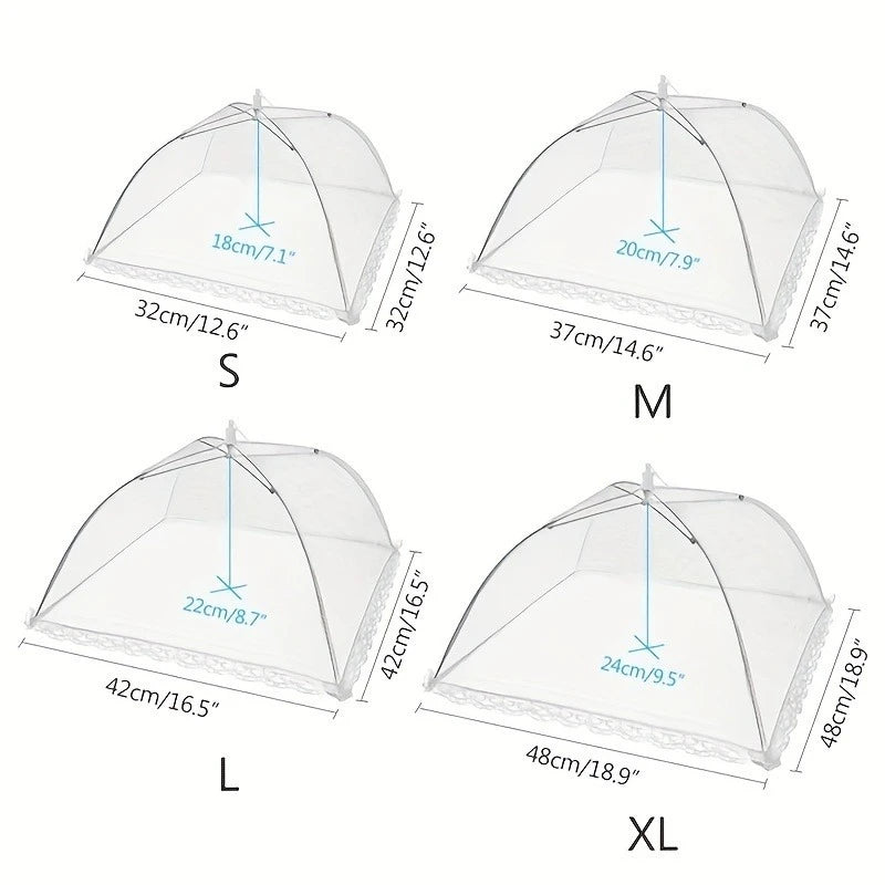 2Pcs/Foldable Dining Table Cover, Food Protection Cover, Household Dust-Proof and Mosquito-Proof Gadget