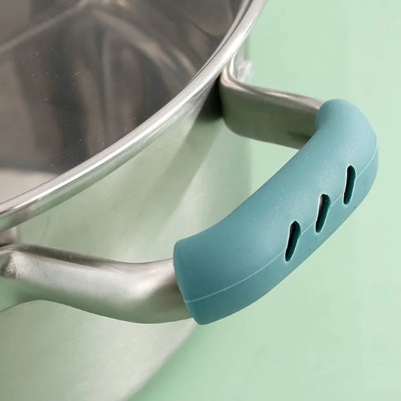 Silicone Pot Handle Cover Heat Insulation Covers Pot Clip Anti Slip Steamer Casserole Pan Handle Holder Kitchen Tool 12/6/4/2Pcs