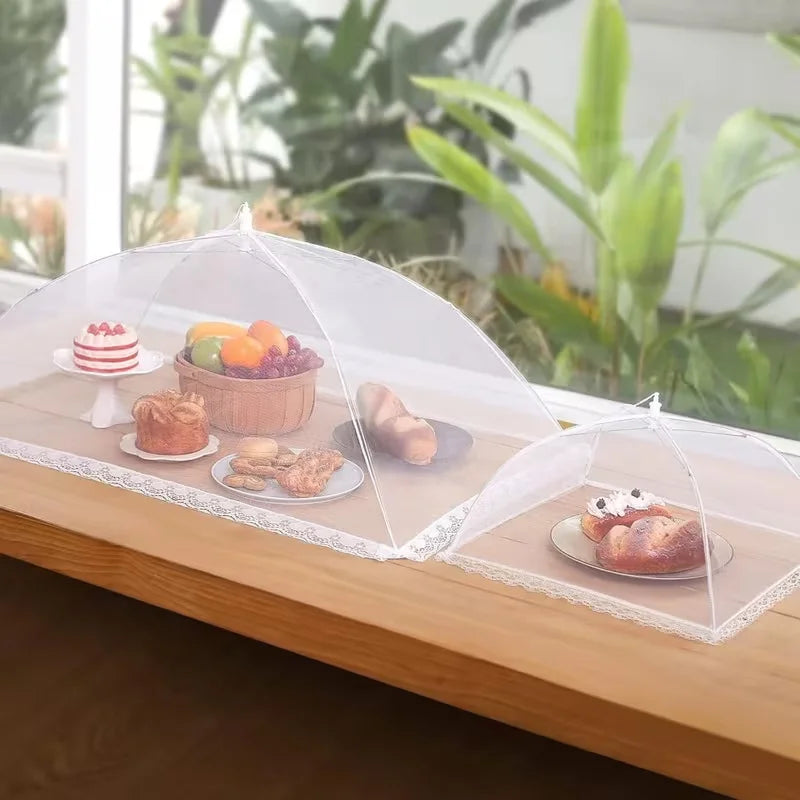 2Pcs/Foldable Dining Table Cover, Food Protection Cover, Household Dust-Proof and Mosquito-Proof Gadget