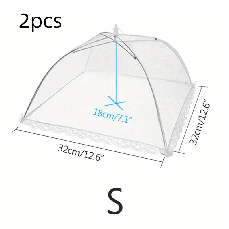 2Pcs/Foldable Dining Table Cover, Food Protection Cover, Household Dust-Proof and Mosquito-Proof Gadget