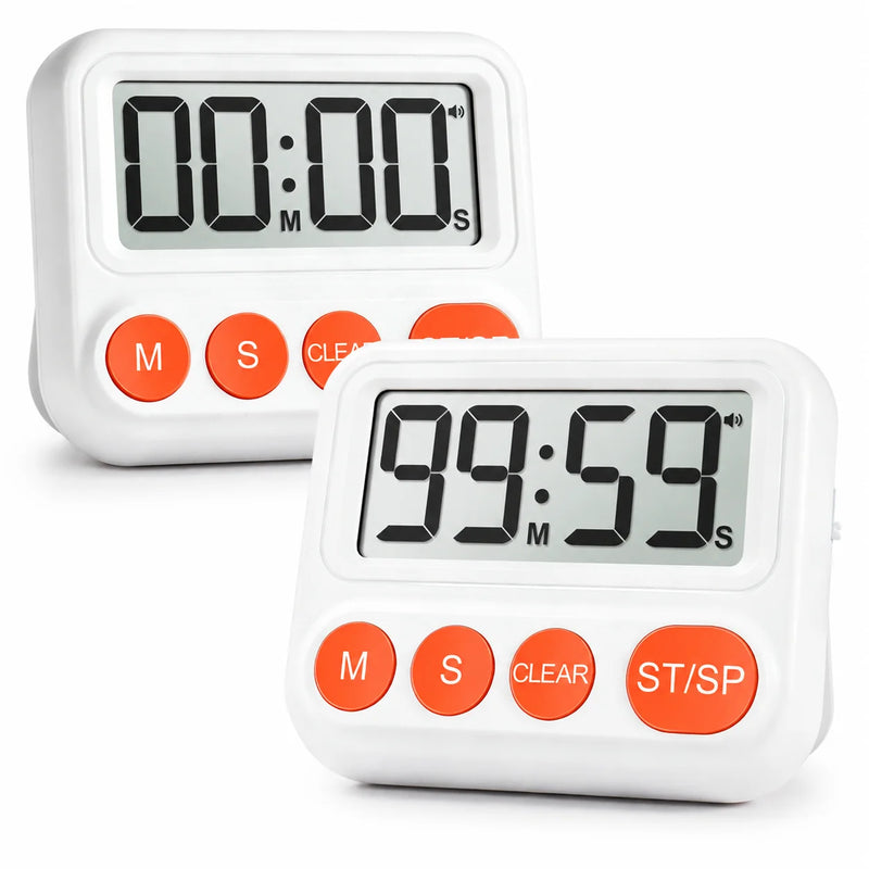 New Digital Timer Adjustable Volume LCD Display Countdown/Count up Magnetic Kitchen Timer for Cooking Learning and Yoga