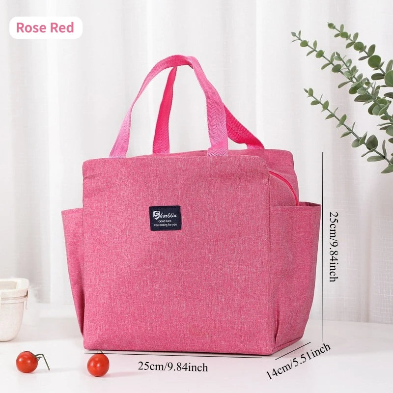 Portable Thermal Lunch Tote Bag Reusable Insulated Cooler Bag for Kids Adults Waterproof Lunch Box Container Work School Travel