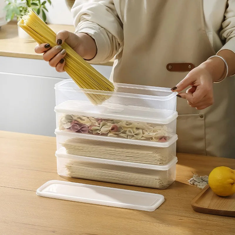 Rectangular noodle storage box food-grade kitchen grain noodles plastic sealed refrigerator crisper transparent box
