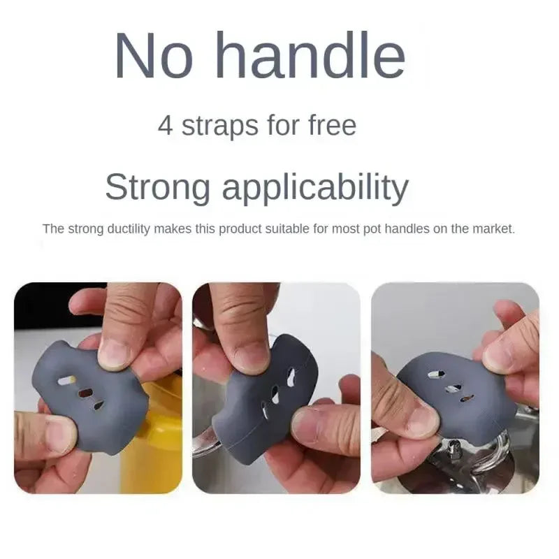2/8Pcs Silicone Pan Handle Cover Heat Insulation Covers Pot Ear Clip Non-slip Steamer Casserole Pan Handle Holder Kitchen Tools