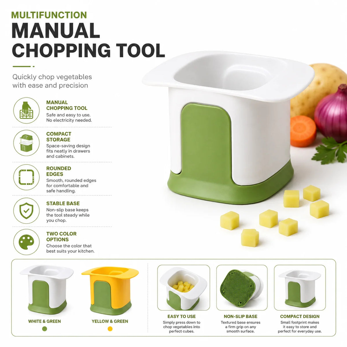 Vegetable Dicer Hand Press Food Chopper Portable Slicer Cucumber Cutter for Outdoor Camping Kitchen