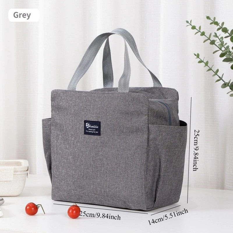 Portable Thermal Lunch Tote Bag Reusable Insulated Cooler Bag for Kids Adults Waterproof Lunch Box Container Work School Travel