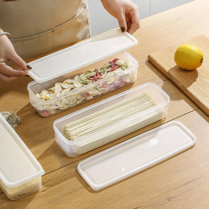 Rectangular noodle storage box food-grade kitchen grain noodles plastic sealed refrigerator crisper transparent box
