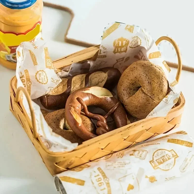 50pcs Food Wrapping Paper Food Grade Oil Wax Paper Oil-free Air Fryer Baking Wax Paper Packaging Burger Oil Paper Baking Tool
