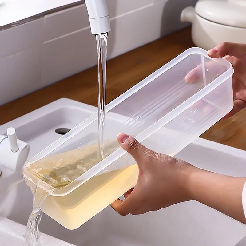 Rectangular noodle storage box food-grade kitchen grain noodles plastic sealed refrigerator crisper transparent box