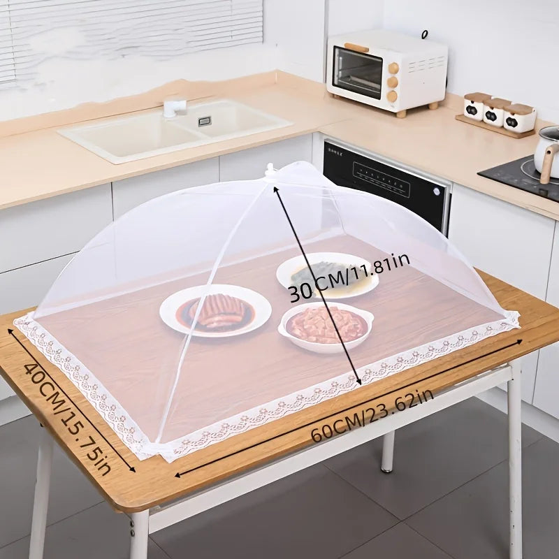 Foldable Food Mesh Cover Fly Anti Mosquito Pop-Up Food Cover Umbrella Meal Vegetable Fruit Breathable Cover Kitchen Accessories