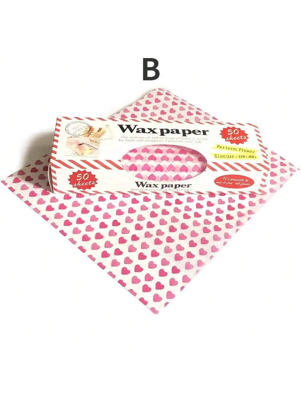 50Pcs Wax Paper Food Wrapping Paper Greaseproof Baking Soap Packaging Paper Sandwich Hamburger Food Candy Greaseproof Wax Paper