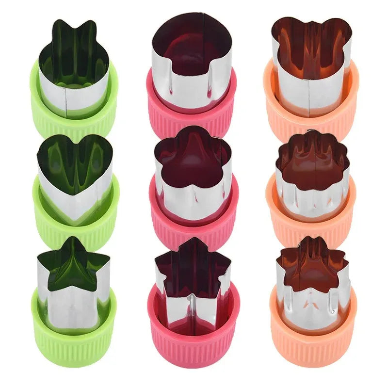 3/9pcs Fruit Cutters for Children Kids Food Cookie Sandwich Mold Maker with Shapes Vegetable Bread Mould Set Kitchen Bento Tools