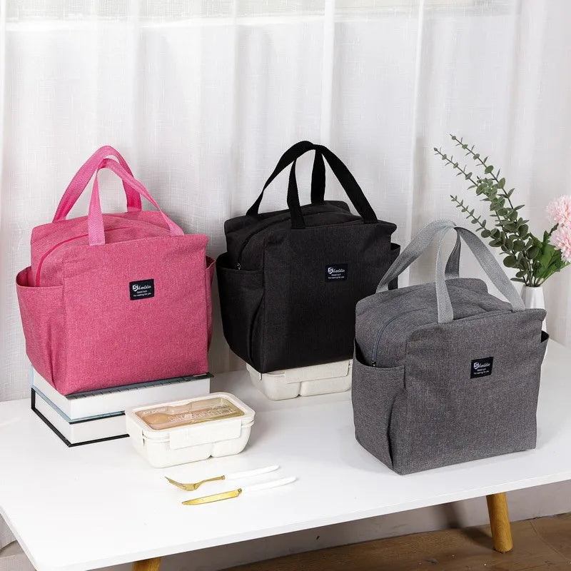 Portable Thermal Lunch Tote Bag Reusable Insulated Cooler Bag for Kids Adults Waterproof Lunch Box Container Work School Travel