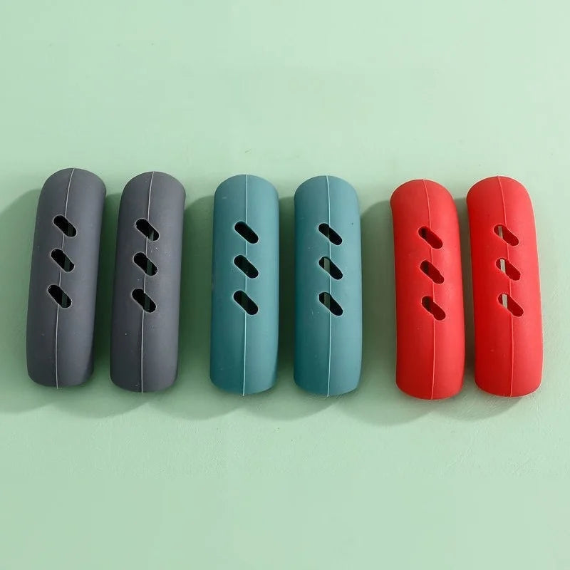 Silicone Pot Handle Cover Heat Insulation Covers Pot Clip Anti Slip Steamer Casserole Pan Handle Holder Kitchen Tool 12/6/4/2Pcs