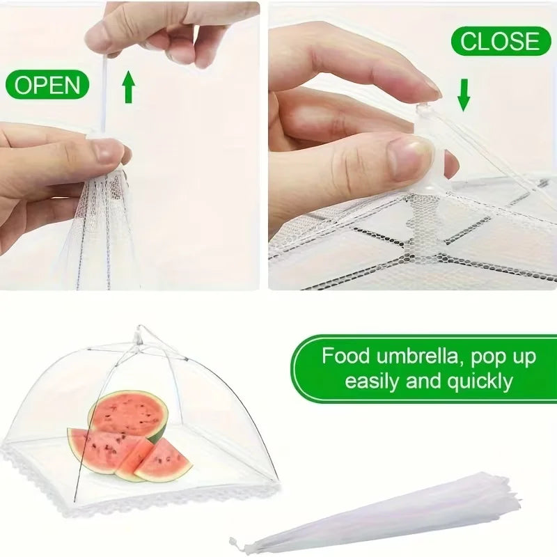 2Pcs/Foldable Dining Table Cover, Food Protection Cover, Household Dust-Proof and Mosquito-Proof Gadget