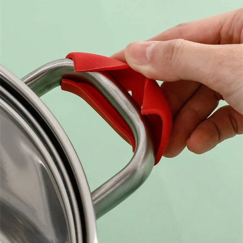 Silicone Pot Handle Cover Heat Insulation Covers Pot Clip Anti Slip Steamer Casserole Pan Handle Holder Kitchen Tool 12/6/4/2Pcs