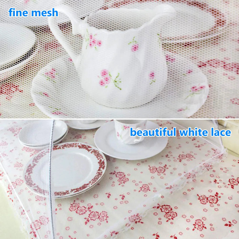 Foldable Food Mesh Cover Fly Anti Mosquito Pop-Up Food Cover Umbrella Meal Vegetable Fruit Breathable Cover Kitchen Accessories