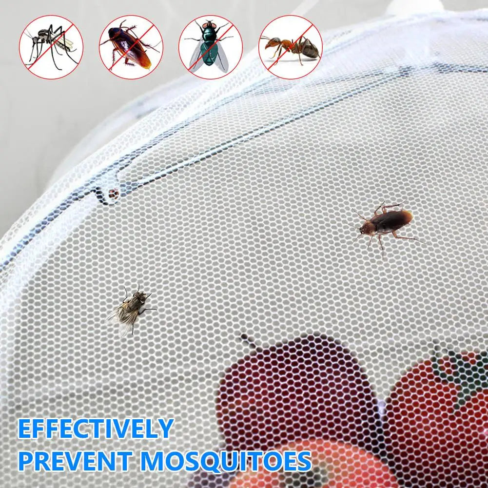 Foldable Food Mesh Cover Fly Anti Mosquito Pop-Up Food Cover Umbrella Meal Vegetable Fruit Breathable Cover Kitchen Accessories