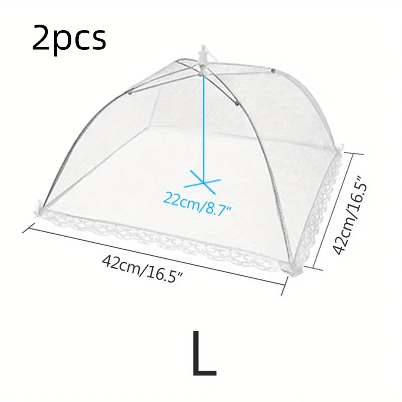 2Pcs/Foldable Dining Table Cover, Food Protection Cover, Household Dust-Proof and Mosquito-Proof Gadget
