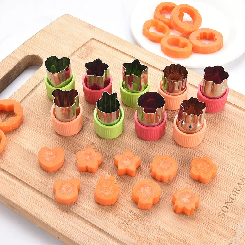 3/9pcs Fruit Cutters for Children Kids Food Cookie Sandwich Mold Maker with Shapes Vegetable Bread Mould Set Kitchen Bento Tools