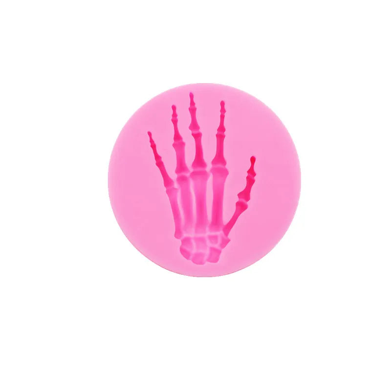 Halloween hand holding sugar cakes soft silicone mold chocolate craft mold cake dessert decoration mold DIY pastry baking gadget
