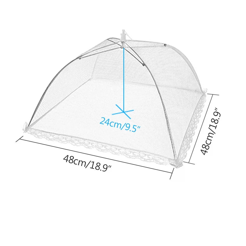 Foldable Food Mesh Cover Fly Anti Mosquito Pop-Up Food Cover Umbrella Meal Vegetable Fruit Breathable Cover Kitchen Accessories