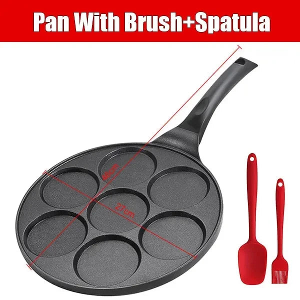 7 Cup Pancake Pan Nonstick Breakfast Griddle Dinosaur Animals Waffle Maker Pancake Mold Pan for Kids Egg Omelet Crepe Frying Pan