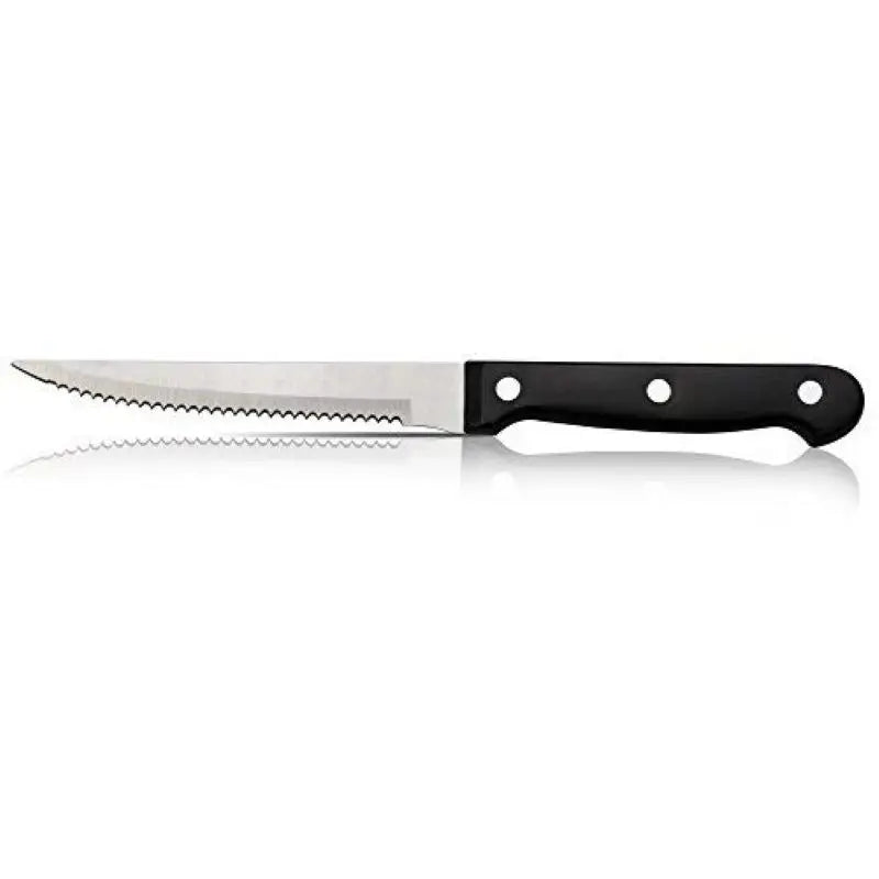 4/6/8/12 Pcs Steak Knives Forks Set Sharp Blade Black PP Handle Outdoor BBQ Picnic Meat Cutter Multi-function Fish Cutting Knife