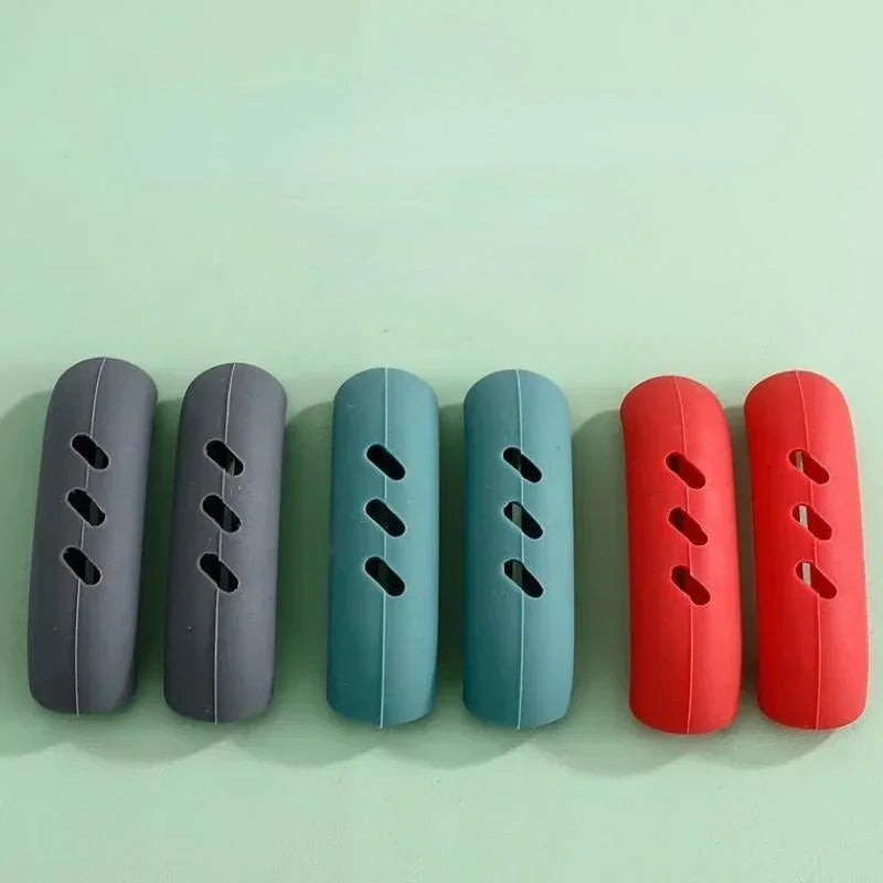 2/8Pcs Silicone Pan Handle Cover Heat Insulation Covers Pot Ear Clip Non-slip Steamer Casserole Pan Handle Holder Kitchen Tools