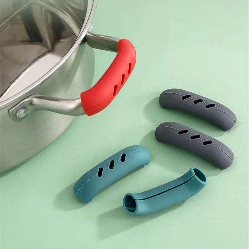 Silicone Pot Handle Cover Heat Insulation Covers Pot Clip Anti Slip Steamer Casserole Pan Handle Holder Kitchen Tool 12/6/4/2Pcs