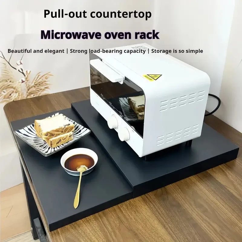 Pull-Out Kitchen Storage Rack Drawer Microwave Racks , Modern Design Organizer for Oven, Microwave, Coffee Maker Organiation